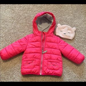 Winter coat and hat 18 months